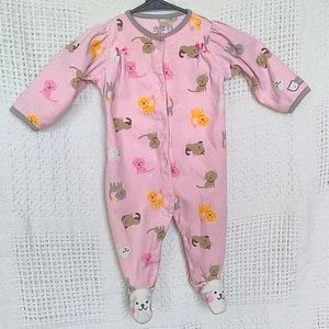 Winter Cat Kitten Sleeper Size 6-9 Months Pink Carter's CoM